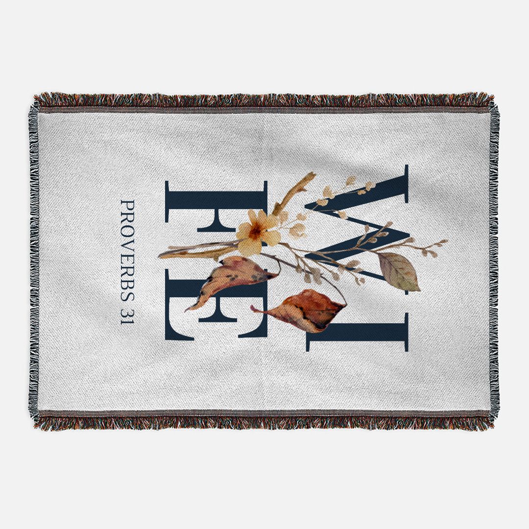 Proverbs 31 Woven Blanket