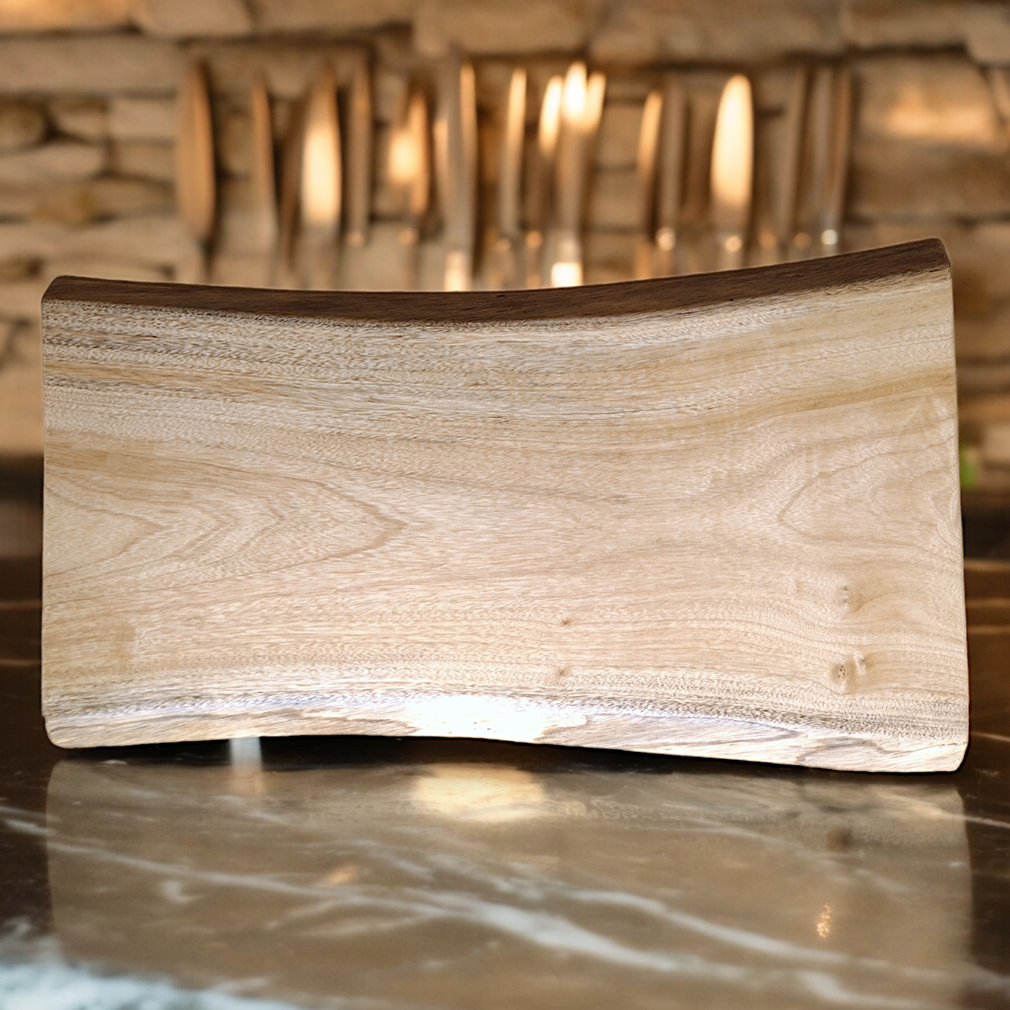 Artisan-Crafted Live-Edge Camphor Cutting Board