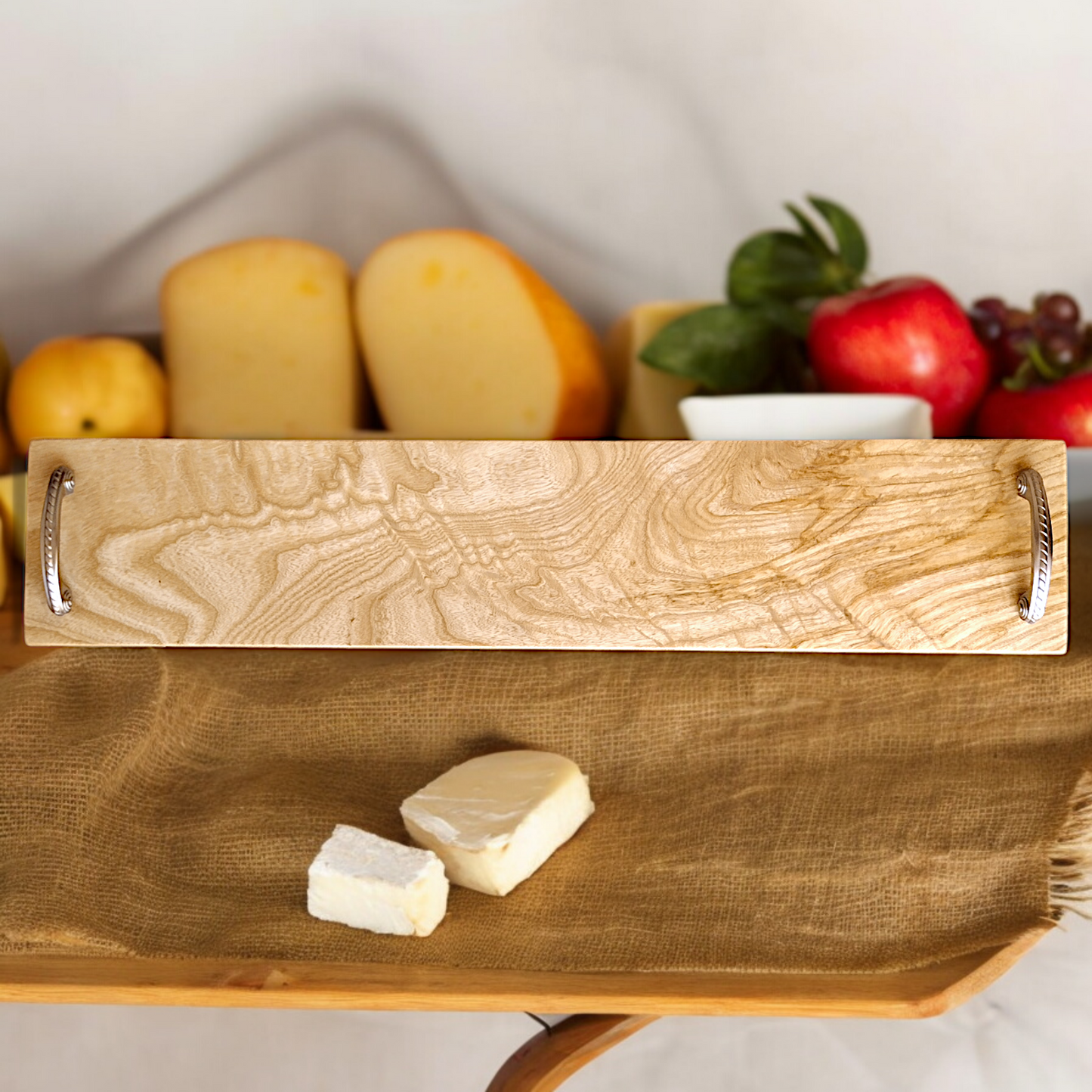 Artisan-Crafted Curly Ash Charcuterie Board