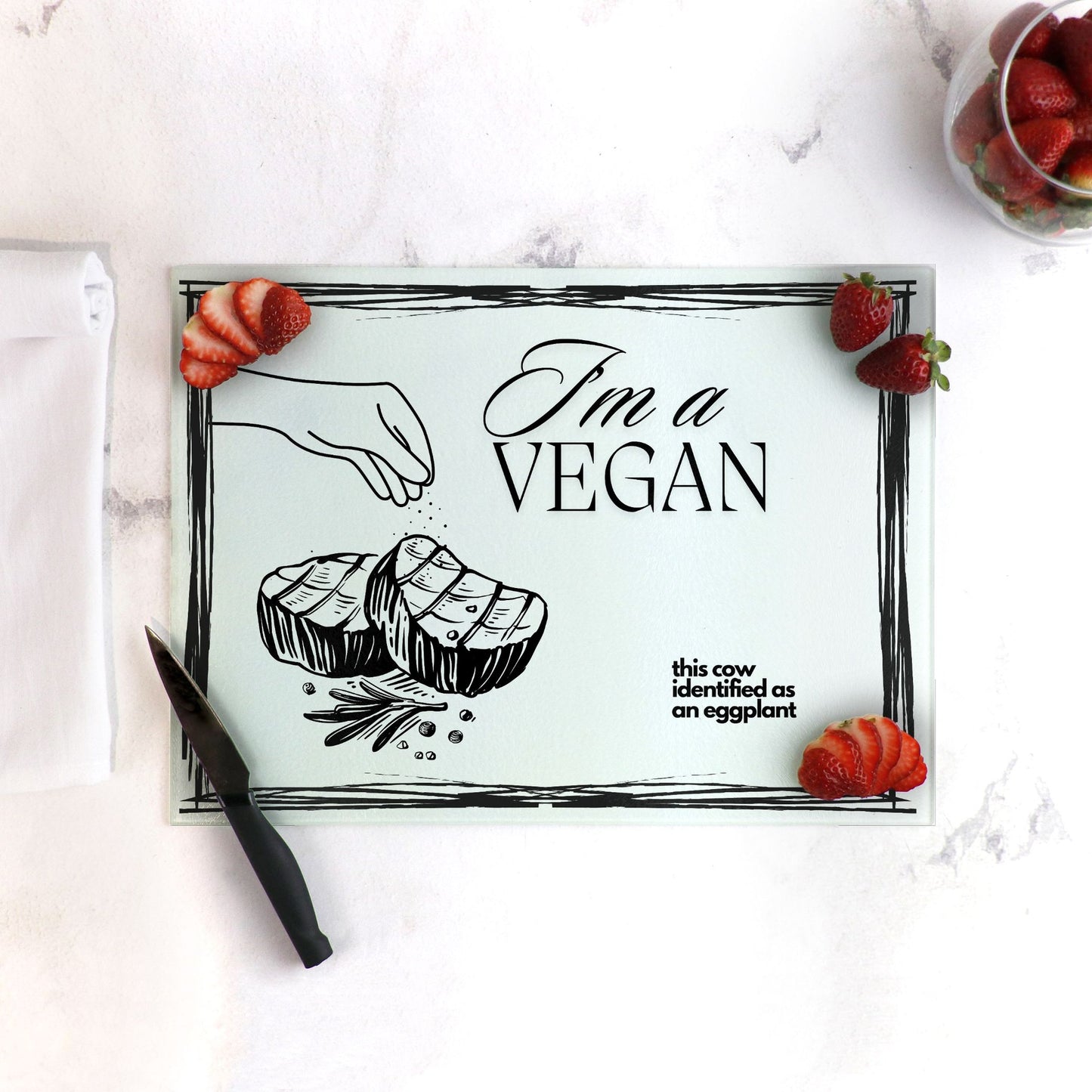 Vegan Cow Cutting Board (15.75" x 11.5")