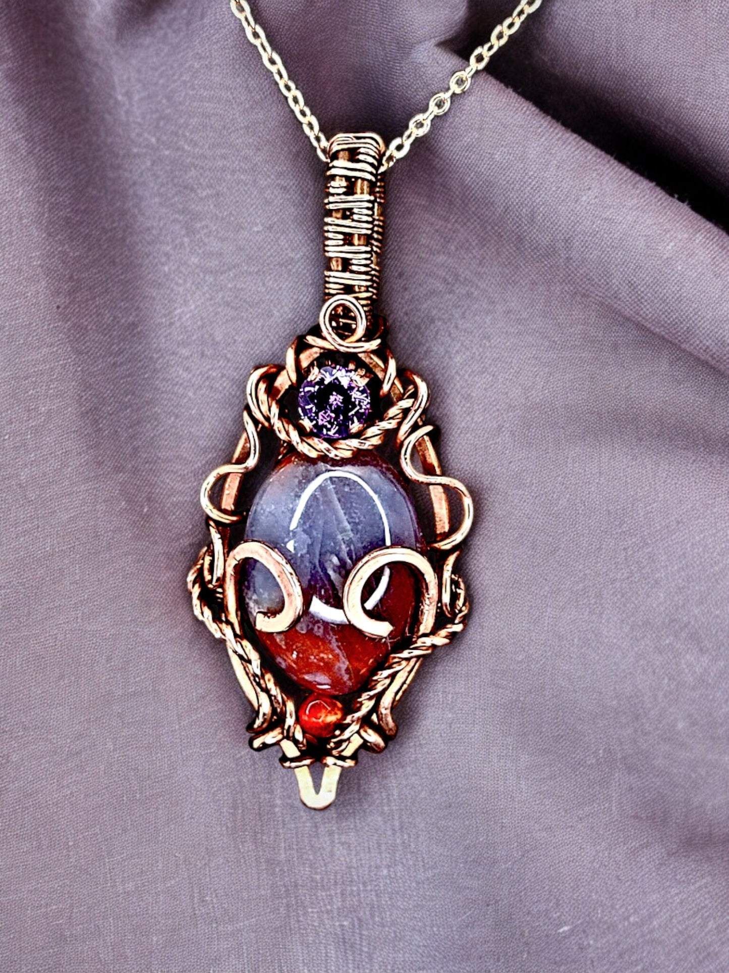 Agate & carnelian pendant