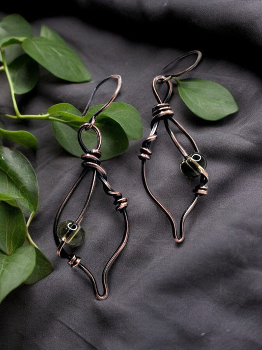 Copper & Peridot earrings