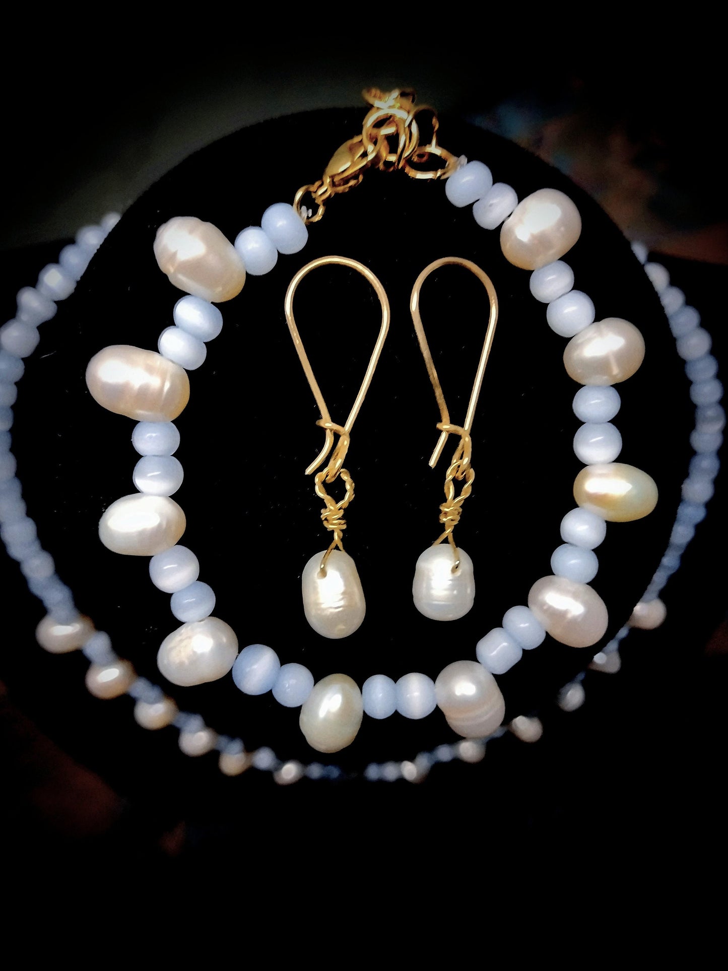 Pearl & Angelite set