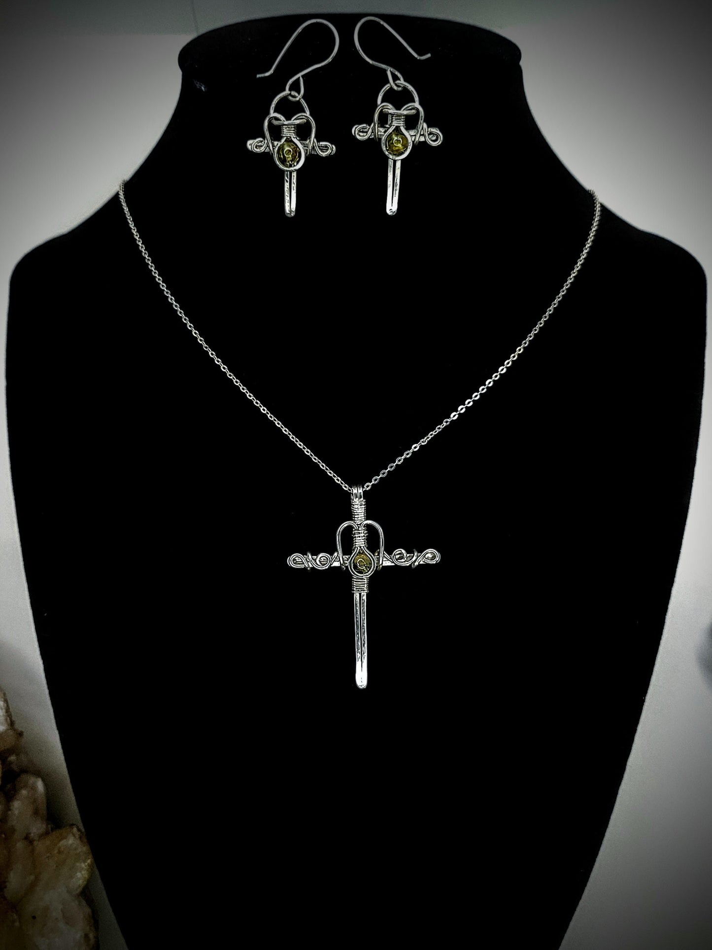 Sterling silver cross set