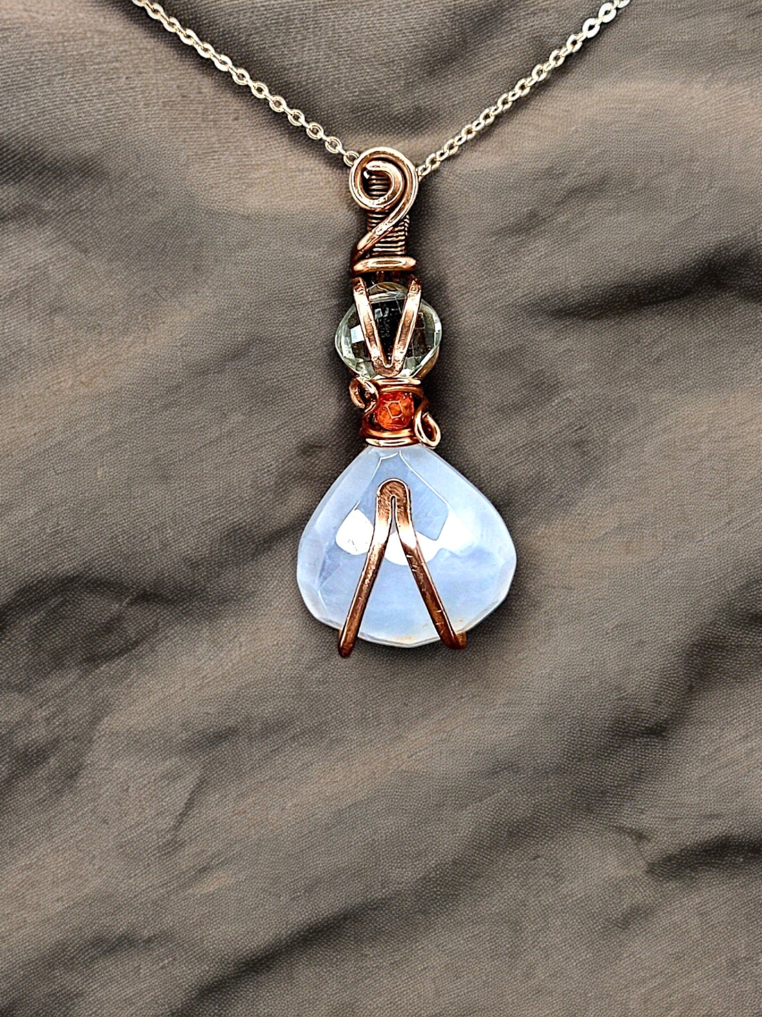 Angelite & Green Aventurine pendant