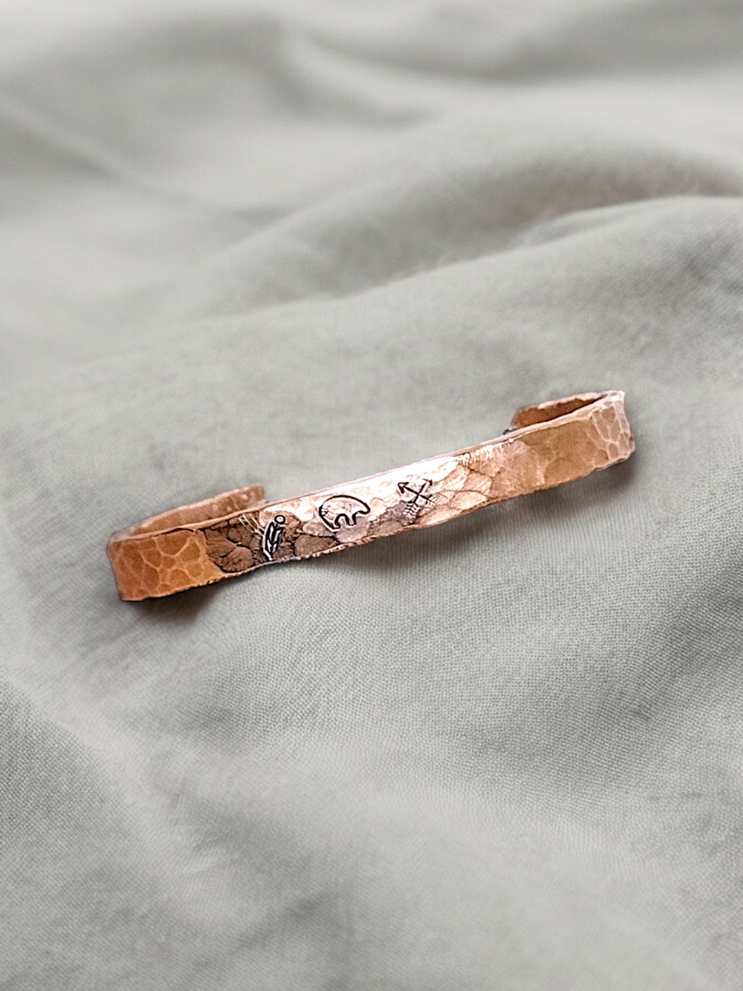 Hammered copper bangle