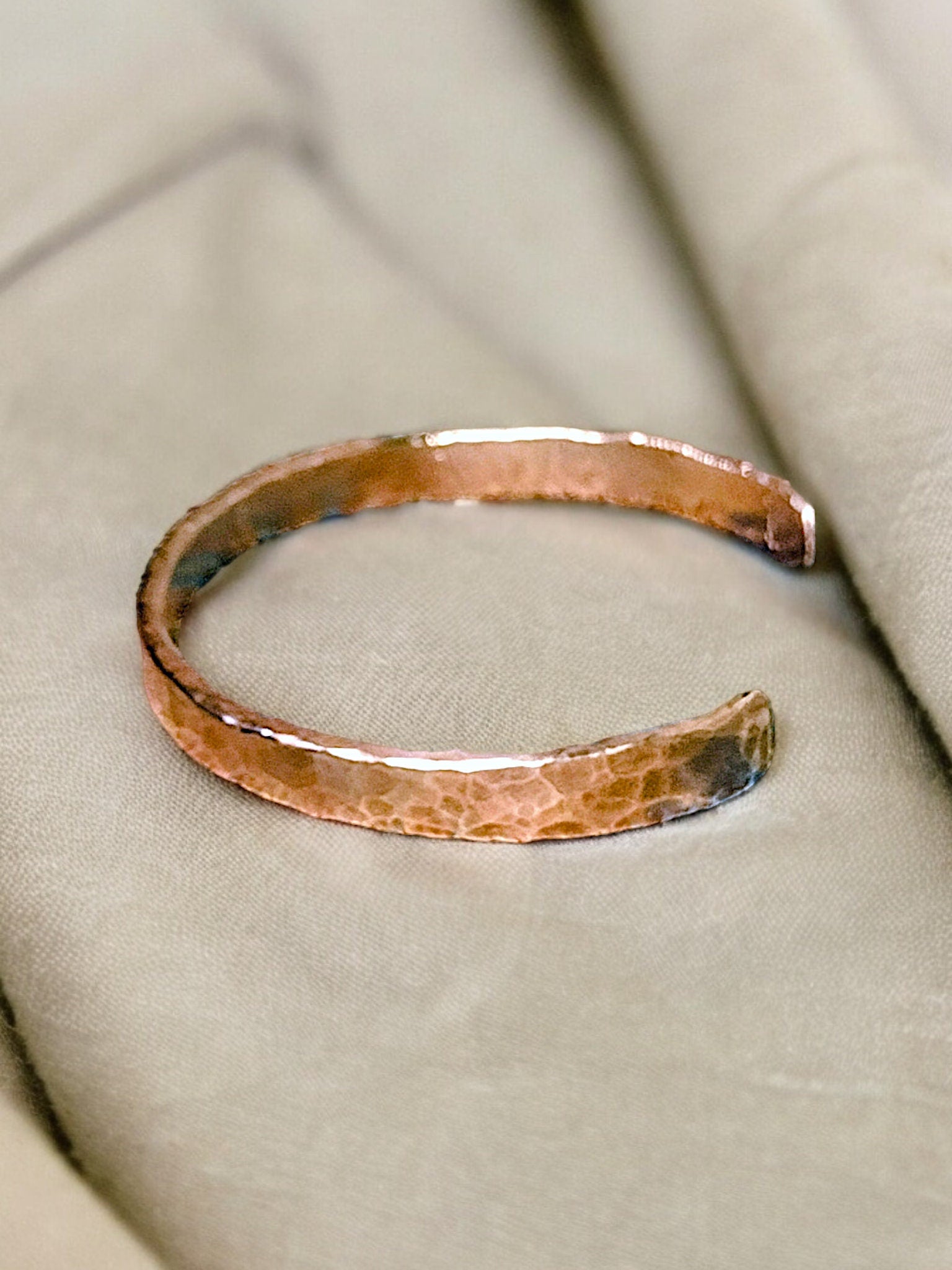 Hammered copper bangle